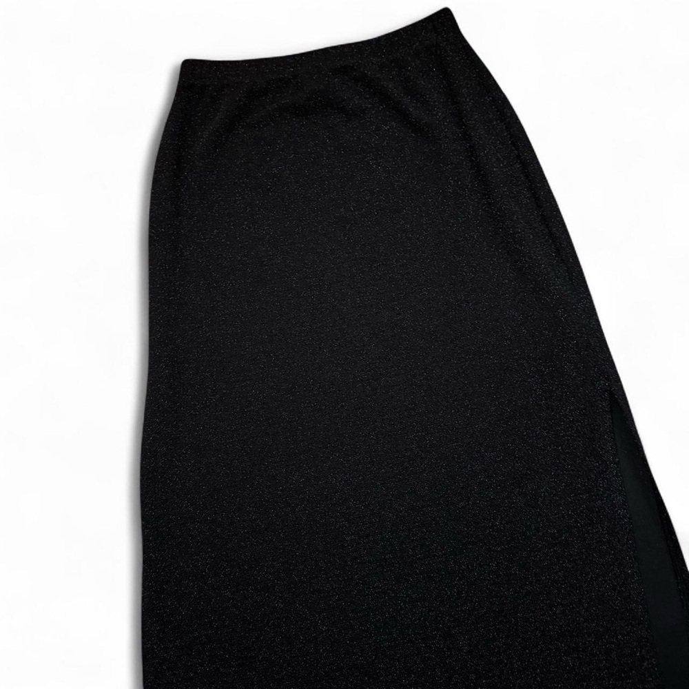 NWT MINKPINK x MP|C Black Sparkle 90s Y2K Midi Side-Split Pencil Skirt — SMALL - Picture 4 of 5